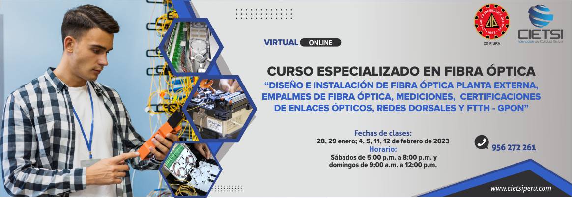 CURSO ESPECIALIZADO FIBRA ÓPTICA 2023